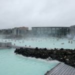 Photo of Blue Lagoon Spa complex with hotel in the background and people in the water
